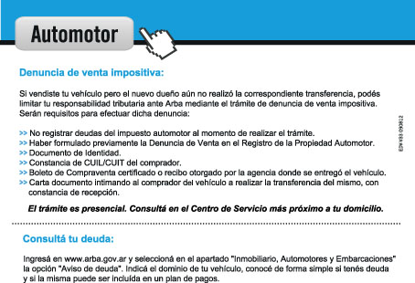 DENUNCIA DE VENTA AUTOMOTOR denuncia de venta automotor: